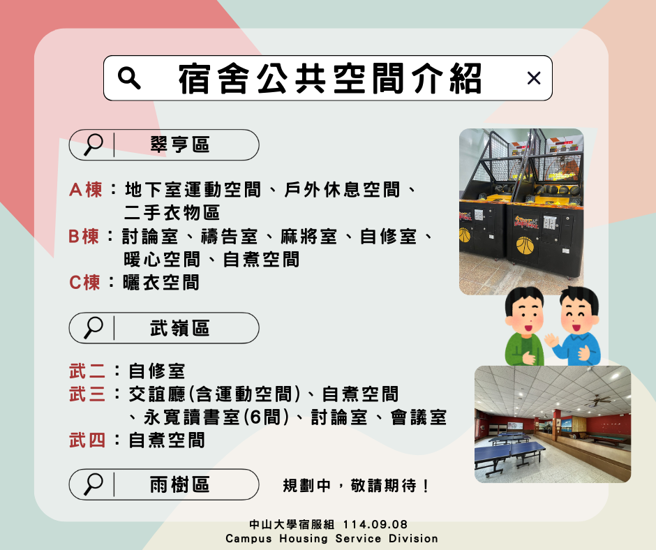 【宣導】宿舍公共空間介紹圖片